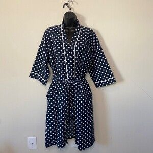 St. Michael Marks and Spencer Blue Polka Dot Robe Sz XL